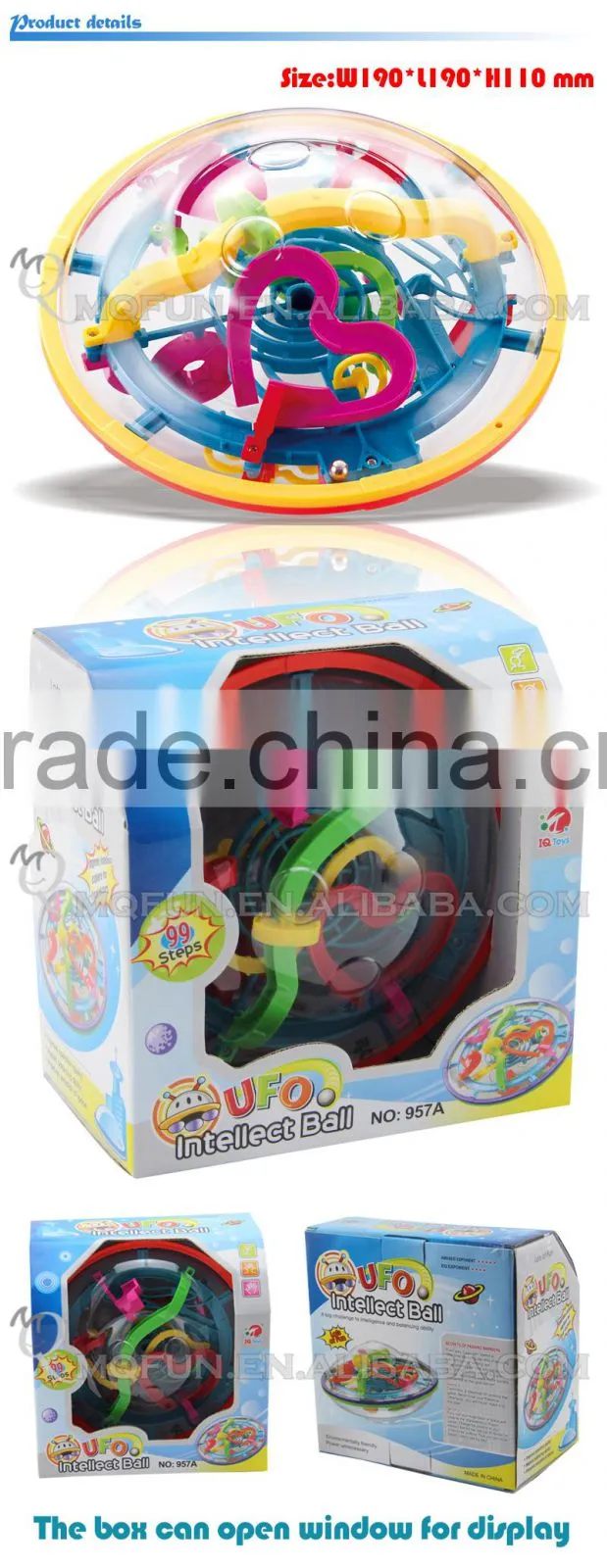 Mini Qute 99 barriers 3D labyrinth maze magical intellect ball kids balance training educational toy 3d puzzle game NO.957