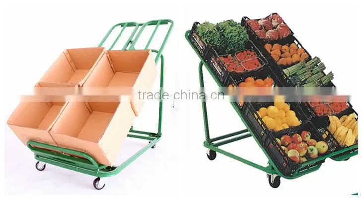 Convenient grocery shelf for supermarket with wheel
