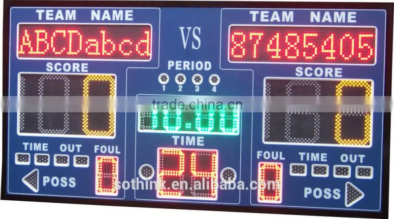 LED Energy saving full color LED multi-sport scoreboard & timer