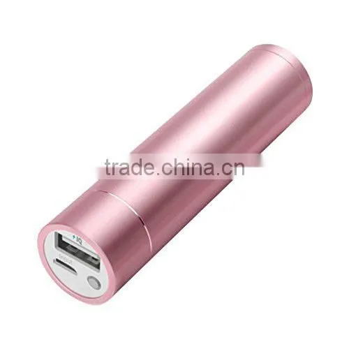 Pink 3200mAh power bank stick style battery pack for mobile phones