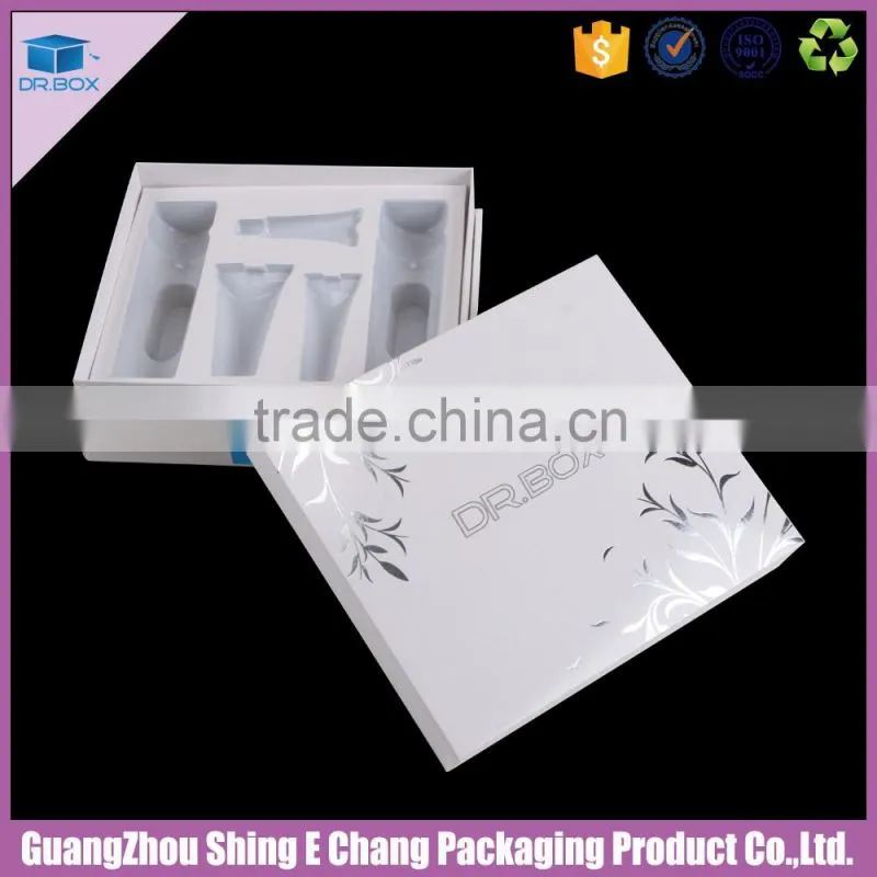 Luxury paperboard cosmetics suit packing with blister insert