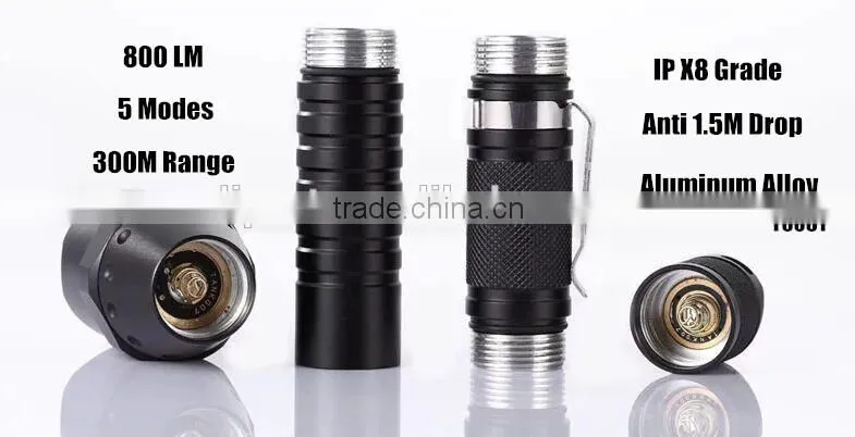 (130212) Military Level/Tactical/Led Flashlight Police with 18650 Battery