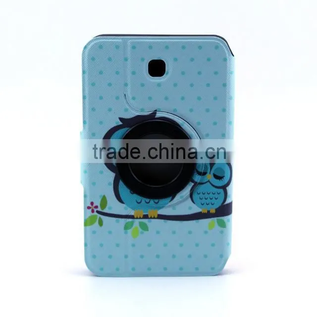 Owl pattern leather case for samsung galaxy tab 3 p3200 p3210 t210 7.0