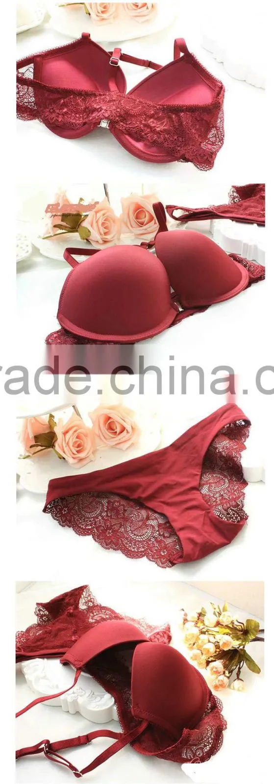 2016 Hot sale ladies sexy panty and bra sets in purple