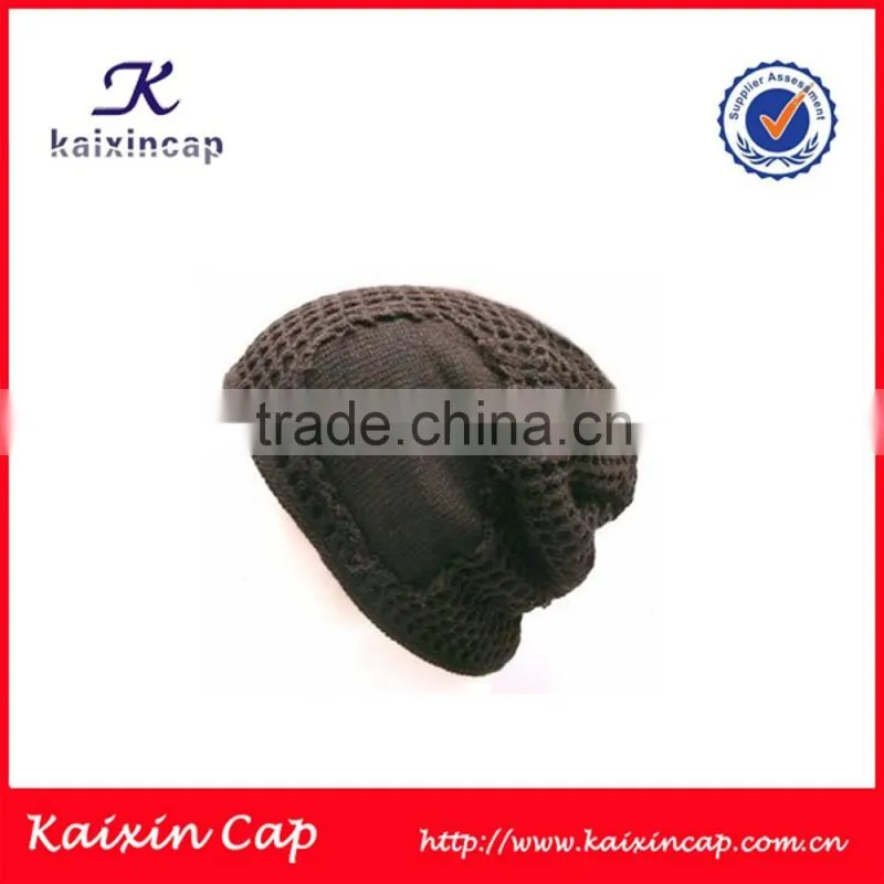 customized design mesh knitted beanie hat