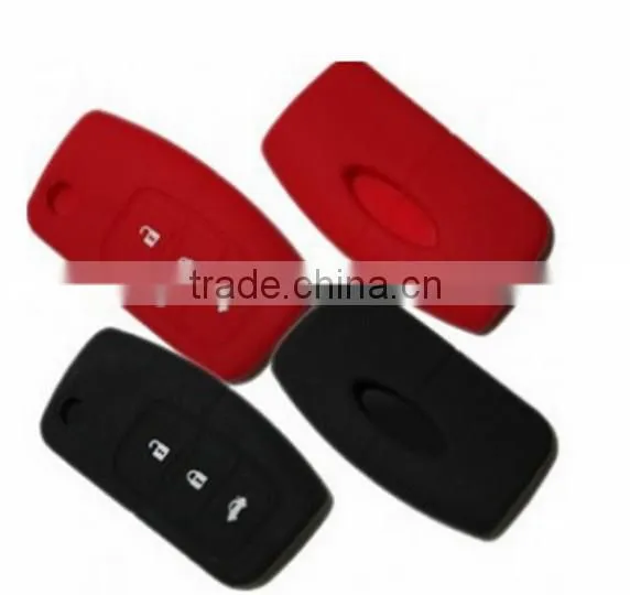 High quality silicone car key case for vw 3 button key cover in navy blue for silicone key case