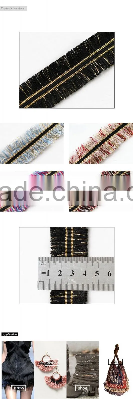 Kavatar Brand High quality colorful tassel trimming in Dubai