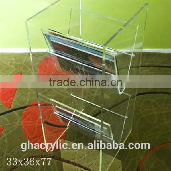 Eco-friendly New design Acrylic magazine rack,customized acrylic Magazine Rack