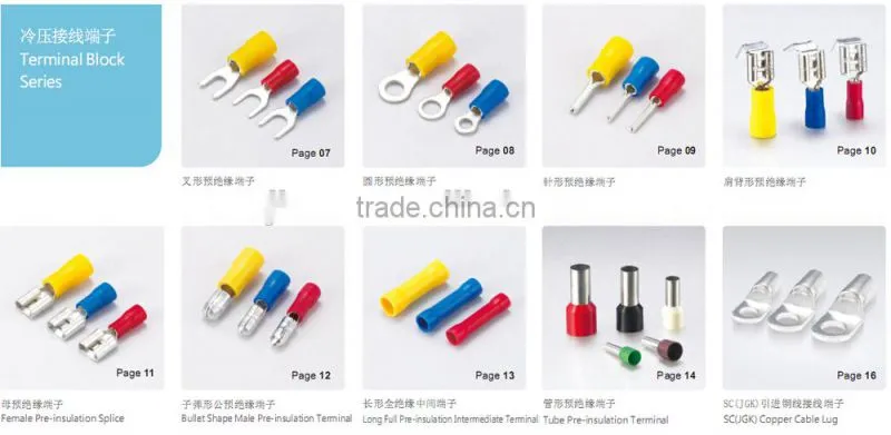 E0506 Tube pre-insulated terminals,Copper terminal