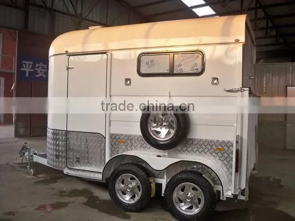 China gold supplier cheap two horse trailer