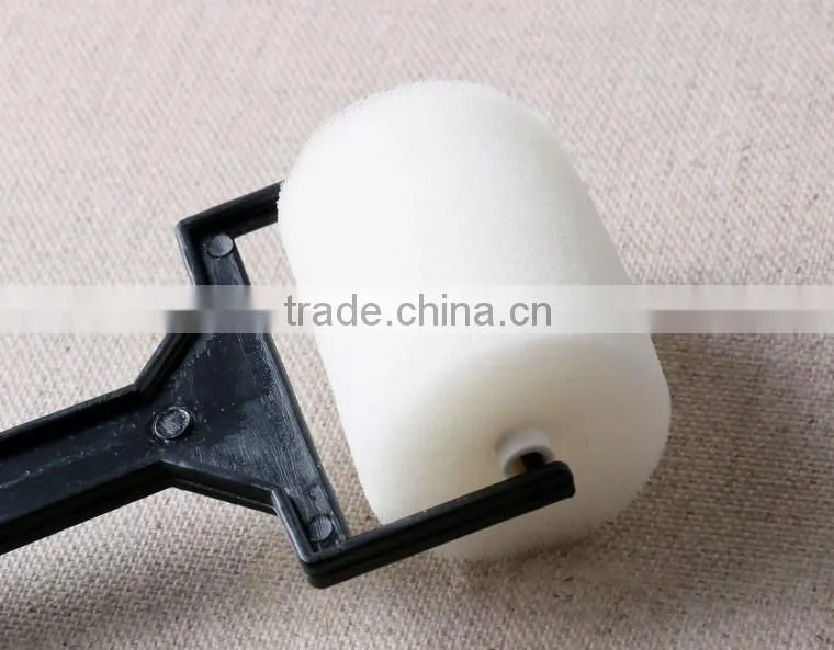 3 pcs/set Children Diy Black Plastic Handle White Sponge Paint Roller