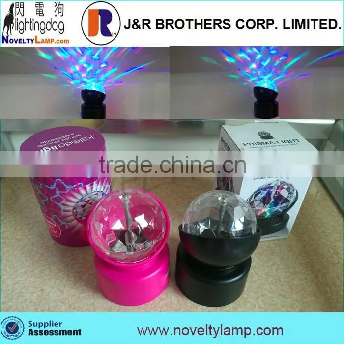 3 inch flashing colorful rotating kaleidoscope lamp party light