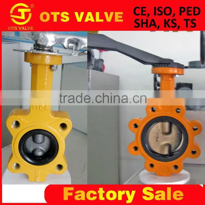 BV-LY-0078lug type worm gear actuated wafer screw type butterfly valve