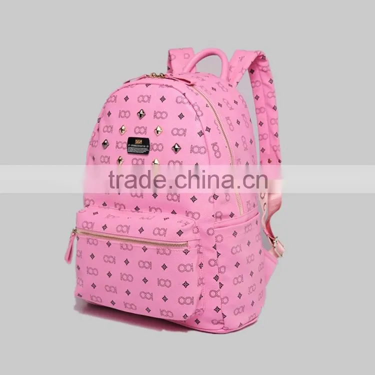 Factory Direct Sale Custom women Washed PU Leather school bag Vintage Washed Backpack