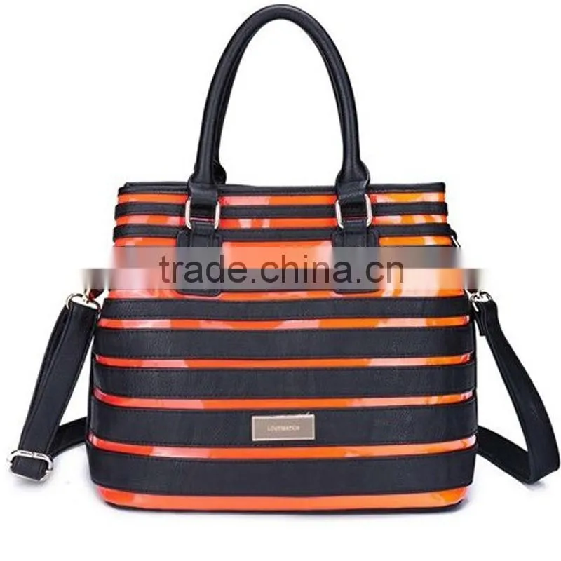 red and black striped tote bags bee pattem lady handbags