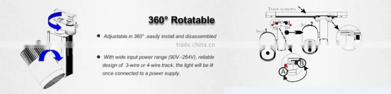China Supplier White Painted 30W LED COB Track Light