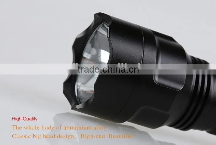 2014 best selling nice look outdoor strong rechargeable led flashlight