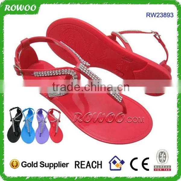 hot selling ladies fancy flat sandal pvc jelly fashion sandals
