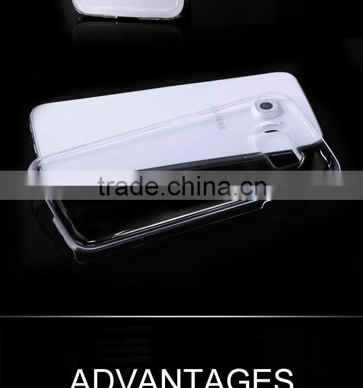 No Bubble and smooth surface transparent gel PC case for Samsung for Samsung S6 edge
