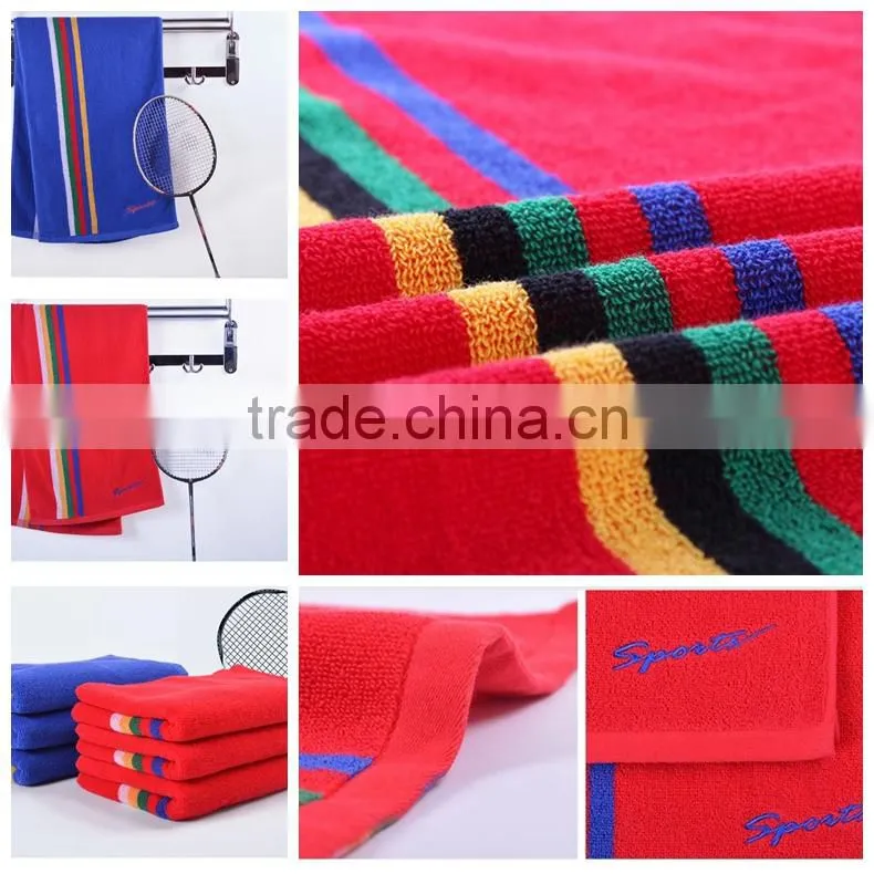 Outdoor daily soft cotton stripe towel sport with logo
