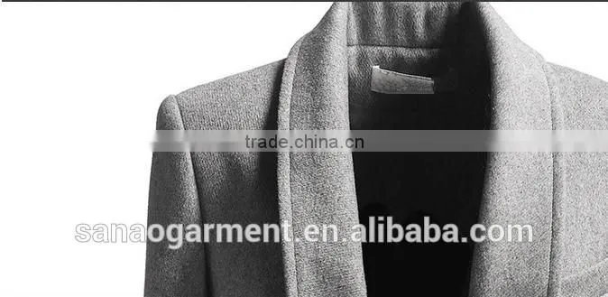 2015 European minimalis mwomen's long wool coat
