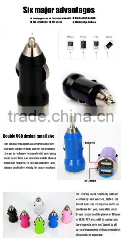 Powerful white 2.1A Dual USB Port Car Charger Adapter For iPhone 6 & 6 Plus 5S 5C 5 from veister