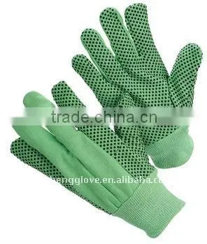 cotton glove, hand glove, men's cotton glove+ PVC dots on palm