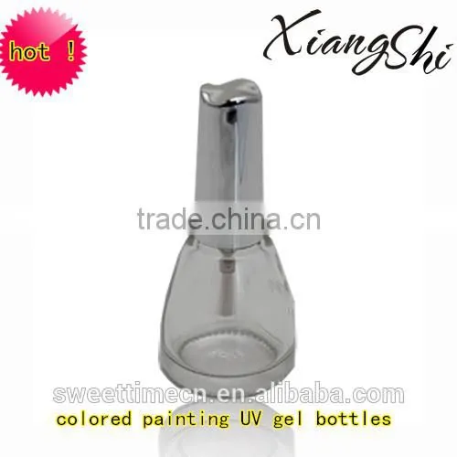 15ml clear nail polish bottle with brush and cap