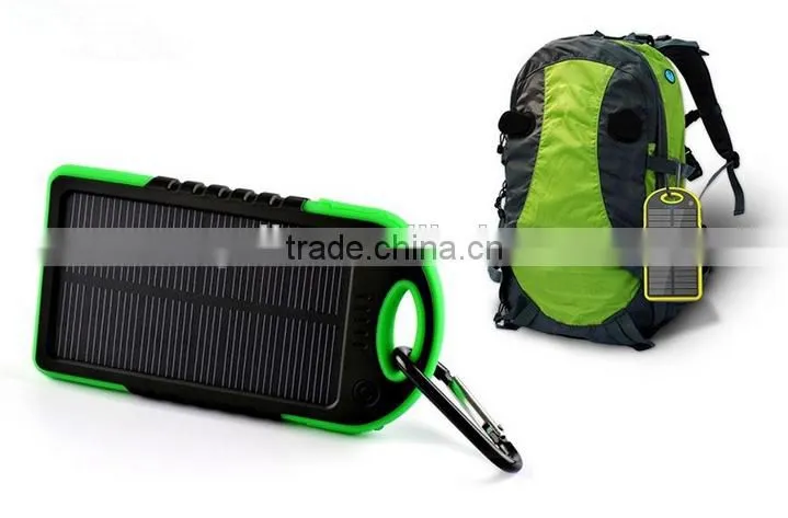 easy portable colorful newest waterproof solar power bank with hook