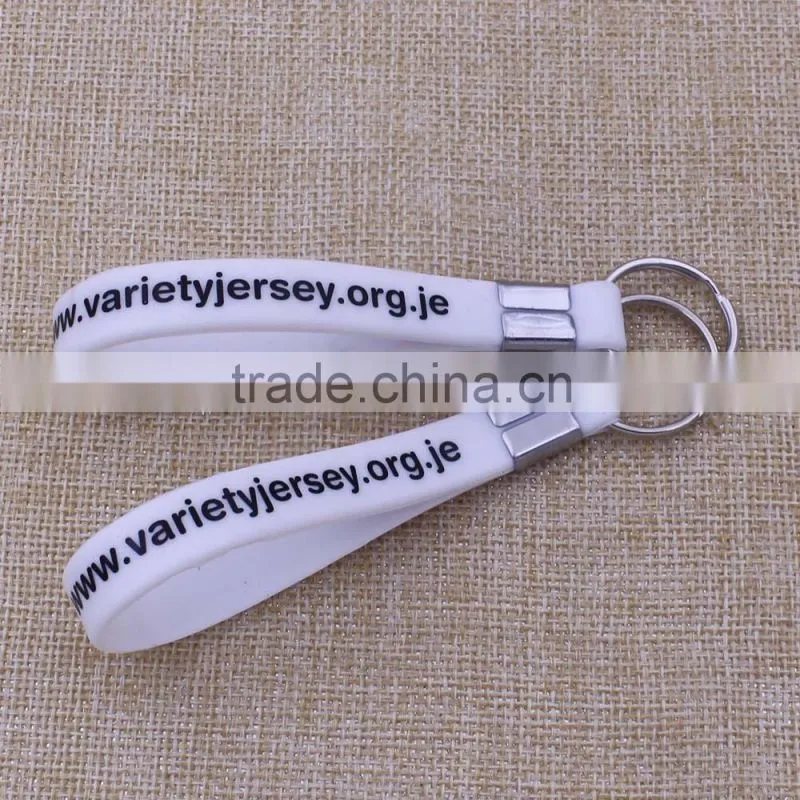 Custom logo bracelet keychain/silicone pvc keychain wholesale