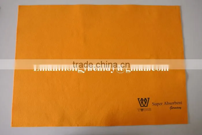 Logo printed super water absorbent nonwoven fabric floor wiping cloth ( viscose/polyester)