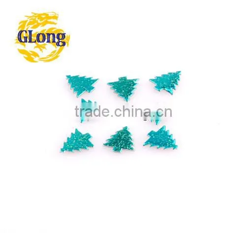 10*11mm Hot Fix Iron-on Nailhead Christmas Tree Shape Aluminum With Irregular Spots DIY For Bag Shoe Phone #GT094A-11P(Mix-s)