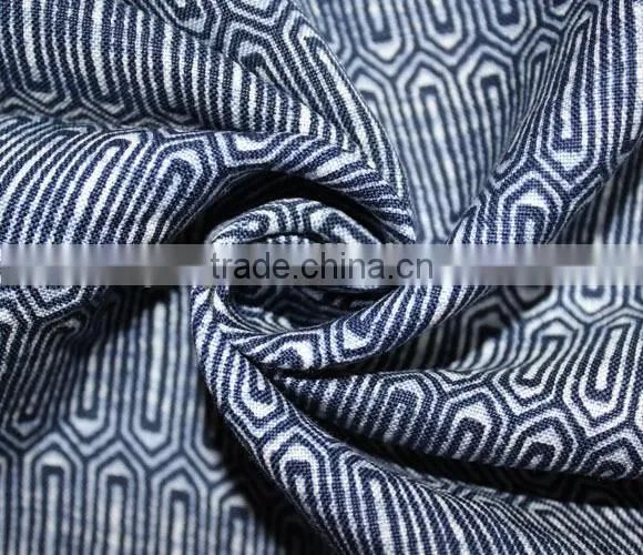 3024 30/2*14 47*58 53/54" Printed 55/45 Linen Viscose Fabric