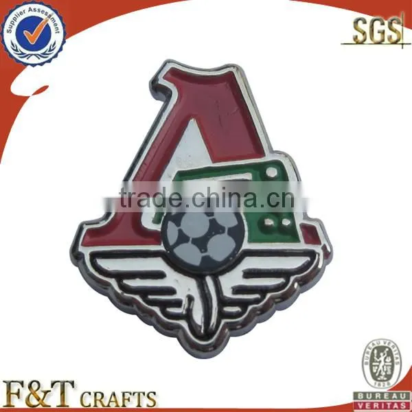 promotional quality stamp die cut custom metal badge with plastic box