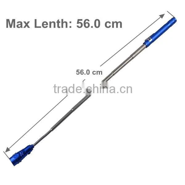 Magnet telescopic Extendable Torch 3 LED Pick Up Torch Aluminum alloy Flexible Torch