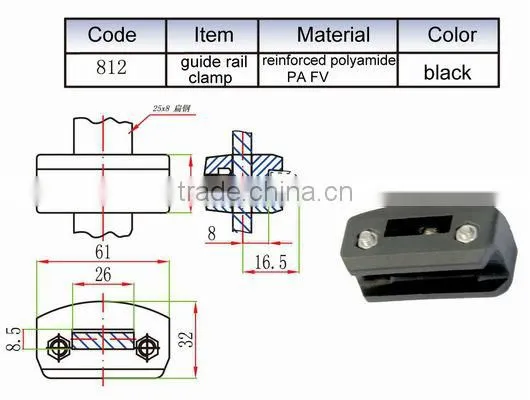 Adjustable Guide-Rail Clamps B for Square Tube