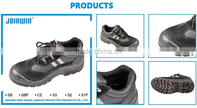 Anti-Puncture PU Injection Split Embossed Leather toe cap Safety Shoes