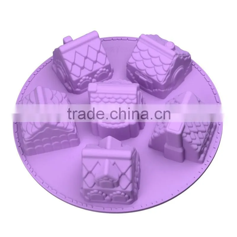 2015 New Style Hot Sale 3D Silicone house shaped cake mold