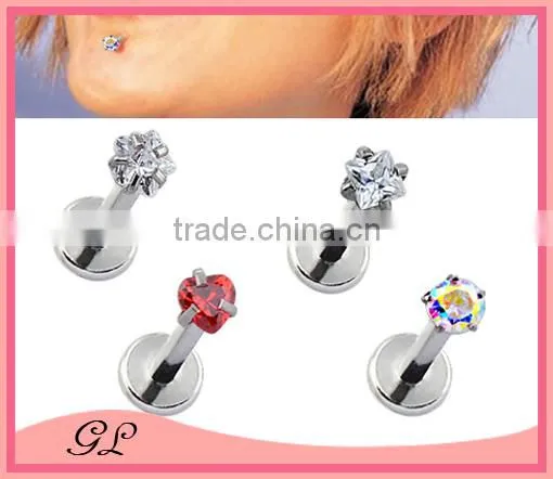 Simple custom labret piercing jewelry
