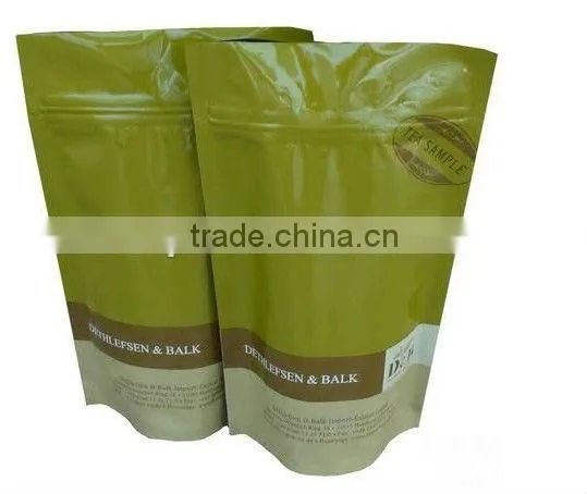 stand up plastic food packaging with zipper