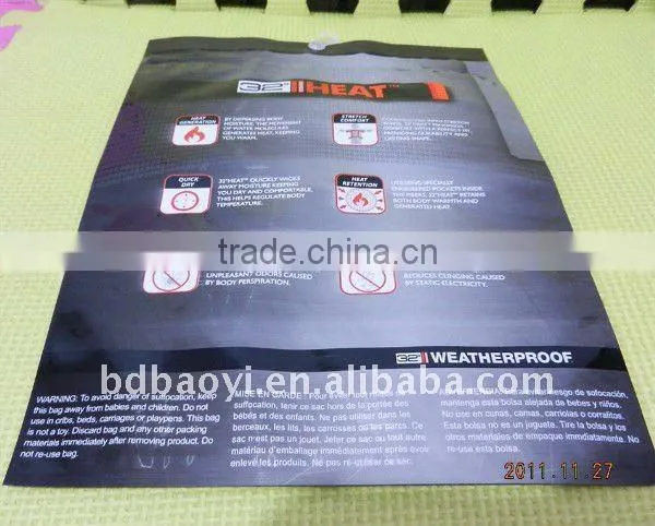 PE/PETlaminated zipperlock plastic packaging bag with hook for apparel alibaba China
