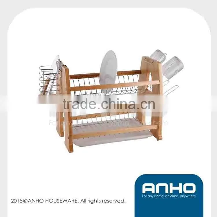 Reliable reputation A-shape kitchen wooden dish rack