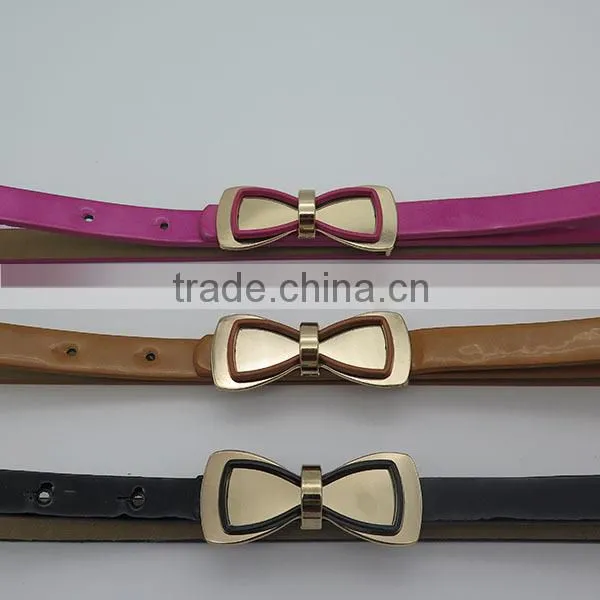 New fashion mirror belt with bow tie for women