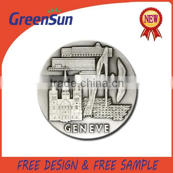 Antique Silver Plated Plain Metal Coin