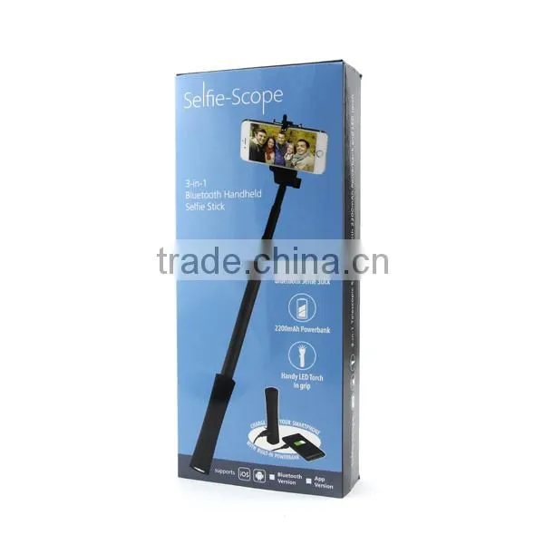 2015 Wholesale Aluminum Alloy Selfie Stick Bluetooth Camera Bluetooth Monopod Selfie Stick for Phone