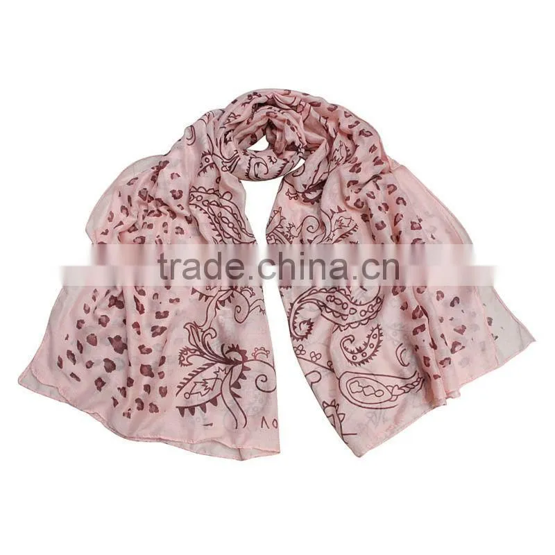 leopard paisley design hot selling 100 cotton hijab