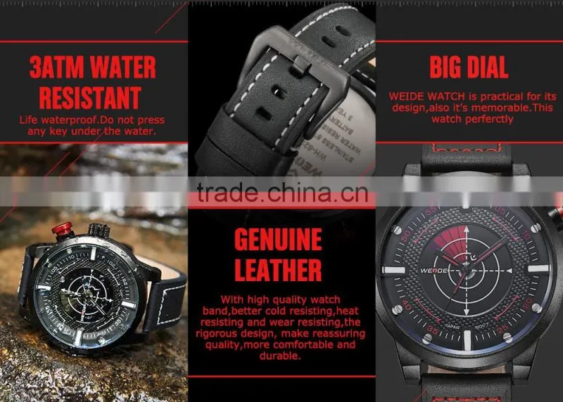 WH5201 WEIDE 2014 Name brand wrist watch code brand watches Big Men Watch with Date Display