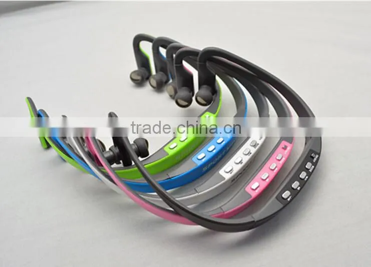New bulk wireless headset earphone headphone sport mp3 player with FM radio