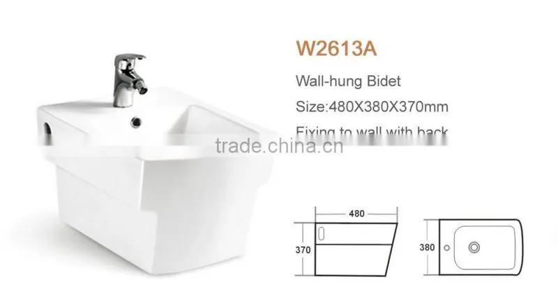 Bathroom women using Square Shape wall-hung Toilet Bidet