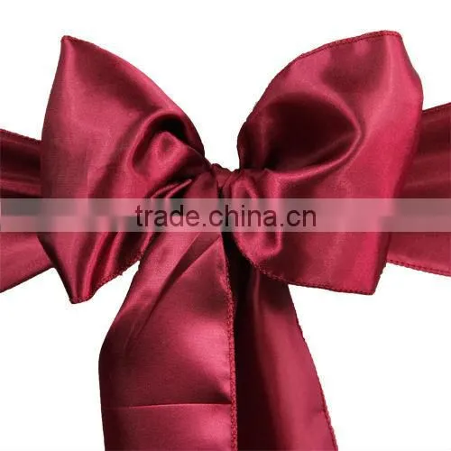 Wholesale Wedding Decoration Party Banquet 6x108inch Satin Chair Sash Bow